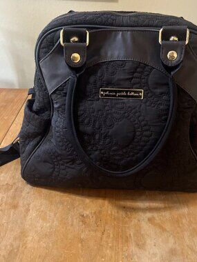 Petunia Pickle Bottom Sashay Satchel Central Park North Stop Black Diaper Bag